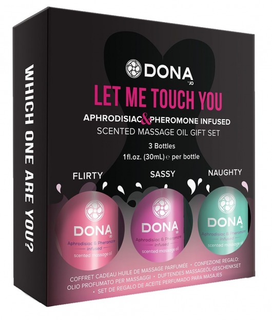 Подарочный набор массажных масел DONA Let me touch you - System JO - купить с доставкой в Санкт-Петербурге