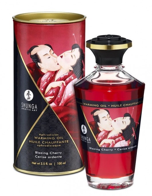 Массажное интимное масло с ароматом вишни - 100 мл. - Shunga - купить с доставкой в Санкт-Петербурге