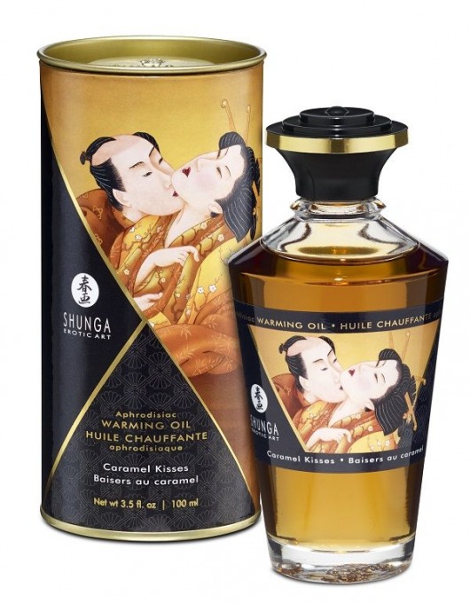 Массажное интимное масло с ароматом карамели - 100 мл. - Shunga - купить с доставкой в Санкт-Петербурге