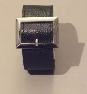 Чёрный браслет с квадратной пряжкой - Подиум - купить с доставкой в Санкт-Петербурге