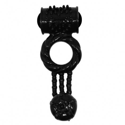 Чёрное эрекционное кольцо с 2 виброэлементами - Baile - в Санкт-Петербурге купить с доставкой