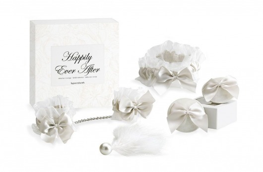 Эротический набор белых аксессуаров Happily Ever After - Bijoux Indiscrets - купить с доставкой в Санкт-Петербурге