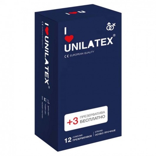 Ультрапрочные презервативы Unilatex Extra Strong - 12 шт. + 3 шт. в подарок - Unilatex - купить с доставкой в Санкт-Петербурге