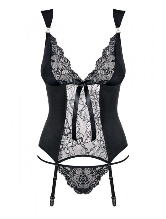 Чарующий корсаж Charmea с кружевами и бантом на лифе - Obsessive купить с доставкой