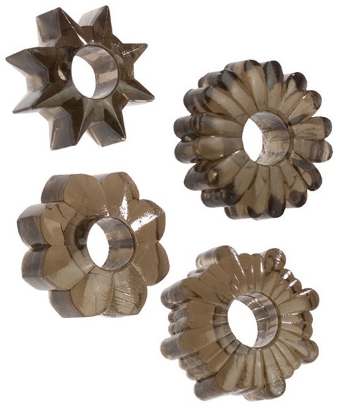 Комплект из четырех дымчатых колец BASIC - California Exotic Novelties - в Санкт-Петербурге купить с доставкой