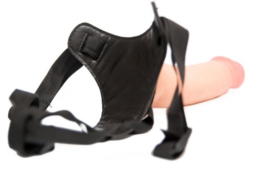 Женский страпон из био-кожи - 15 см. - Пикантные штучки - купить с доставкой в Санкт-Петербурге