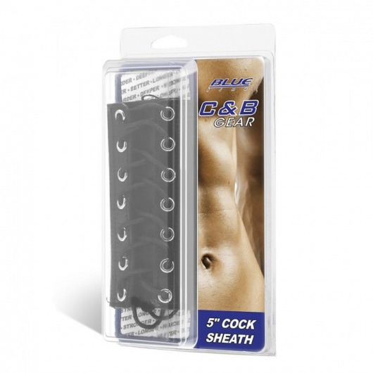 Сбруя на член на шнуровке 5  Cock Sheath - BlueLine - купить с доставкой в Санкт-Петербурге