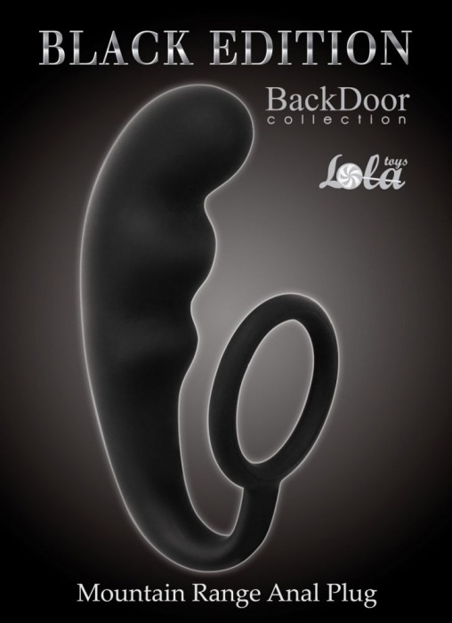 Чёрное эрекционное кольцо с анальным стимулятором Mountain Range Anal Plug - Lola Games - в Санкт-Петербурге купить с доставкой