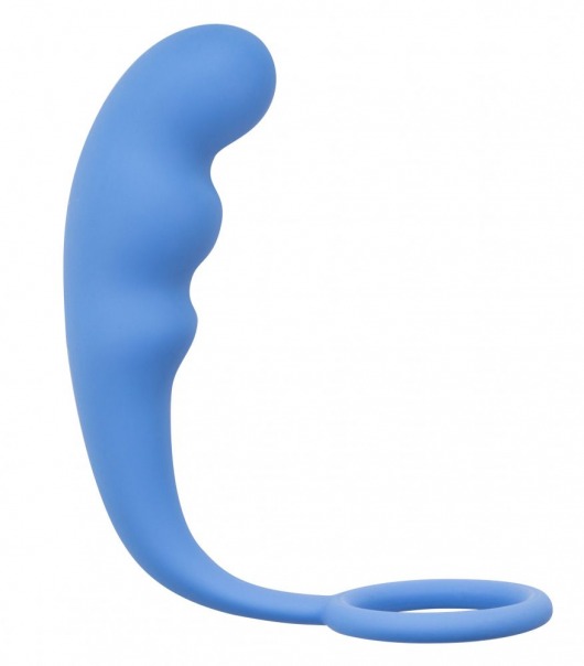 Голубое эрекционное кольцо с анальным стимулятором Mountain Range Anal Plug - Lola Games - в Санкт-Петербурге купить с доставкой