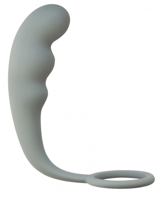 Серое эрекционное кольцо с анальным стимулятором Mountain Range Anal Plug - Lola Games - в Санкт-Петербурге купить с доставкой