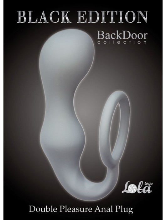Серое эрекционное кольцо с анальной пробкой Double Pleasure Anal Plug - Lola Games - в Санкт-Петербурге купить с доставкой