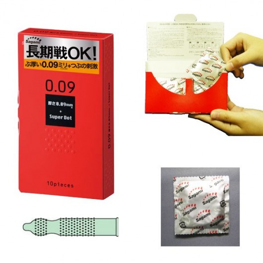 Презервативы Sagami Dots с точками - 10 шт. - Sagami - купить с доставкой в Санкт-Петербурге
