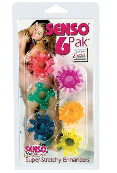 Набор из 6 эрекционных колец SENSO PAK - California Exotic Novelties - в Санкт-Петербурге купить с доставкой