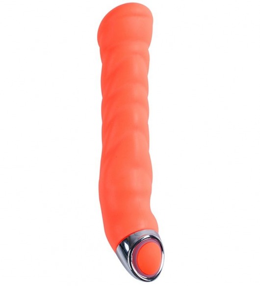 Оранжевый силиконовый G-вибратор PURRFECT SILICONE G-SPOT VIBRATOR - 17,7 см. - Dream Toys