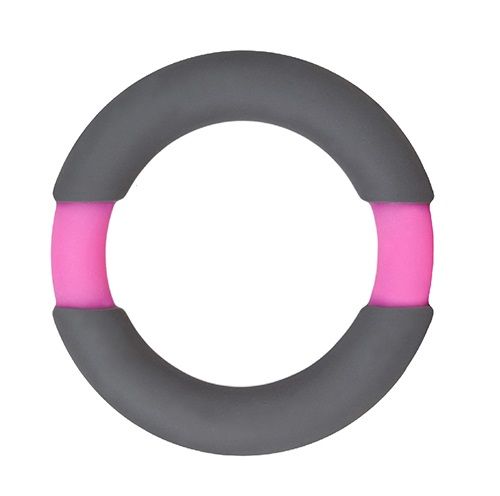 Серое эрекционное кольцо NEON STIMU RING 37MM GREY/PINK - Dream Toys - в Санкт-Петербурге купить с доставкой