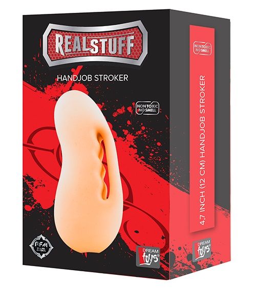 Телесный мастурбатор с удобным углублением под пальцы REALSTUFF MASTURBATOR FLESH - Dream Toys - в Санкт-Петербурге купить с доставкой