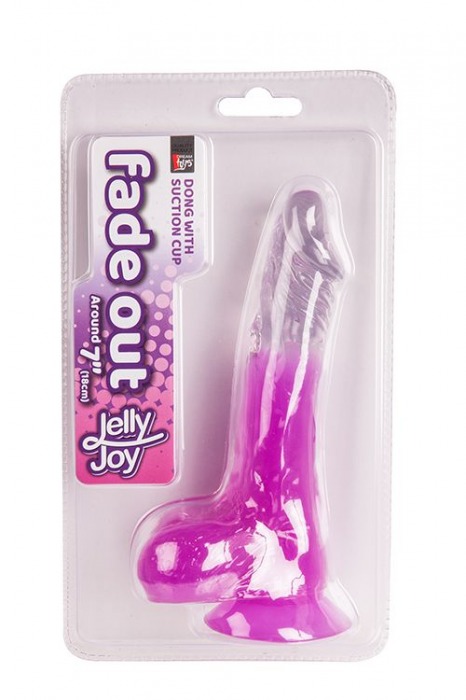 Фиолетовый фаллоимитатор с прозрачным стволом и присоской - 17,8 см. - Dream Toys