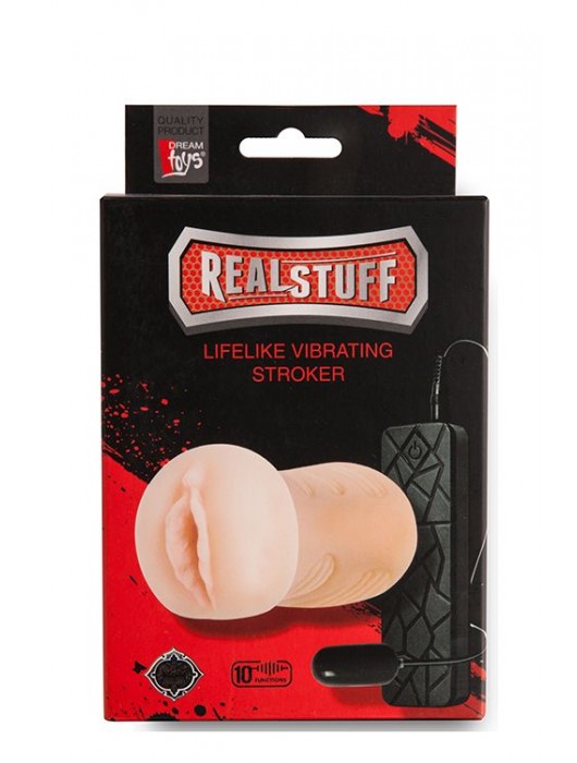 Мастурбатор-вагина REALSTUFF VIBRATING MASTURBATOR PUSSY с виброяйцом на пульте - Dream Toys - в Санкт-Петербурге купить с доставкой