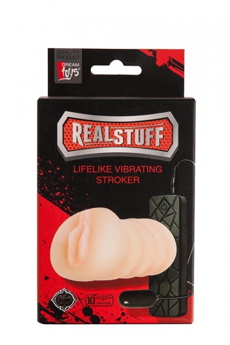 Мастурбатор-вагина REALSTUFF VIBRATING MASTURBATOR PUSSY с 10 режимами вибрации и проводным пультом - Dream Toys - в Санкт-Петербурге купить с доставкой