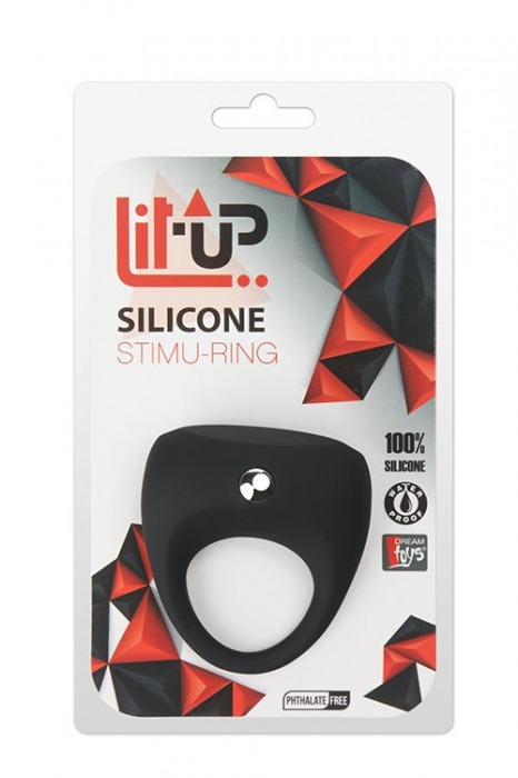 Чёрное эрекционное кольцо LIT-UP SILICONE STIMU RING 7 - Dream Toys - в Санкт-Петербурге купить с доставкой