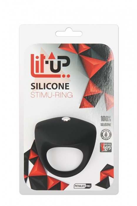 Чёрное эрекционное кольцо LIT-UP SILICONE STIMU RING 8 - Dream Toys - в Санкт-Петербурге купить с доставкой