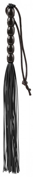 Чёрная мини-плеть из резины Rubber Mini Whip - 22 см. - Blush Novelties - купить с доставкой в Санкт-Петербурге