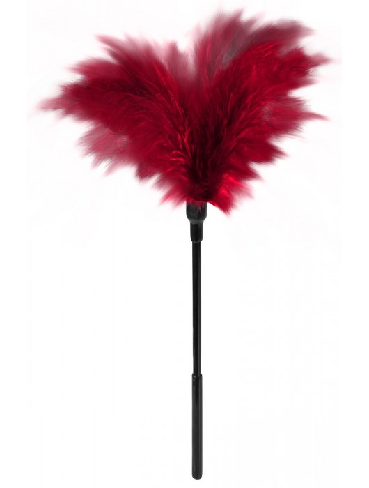 Пластиковая метелочка с красными пёрышками Small Feather Tickler - 32 см. - Blush Novelties - купить с доставкой в Санкт-Петербурге