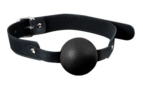 Силиконовый кляп-шар с ремешками из полиуретана Solid Silicone Ball Gag - Blush Novelties - купить с доставкой в Санкт-Петербурге