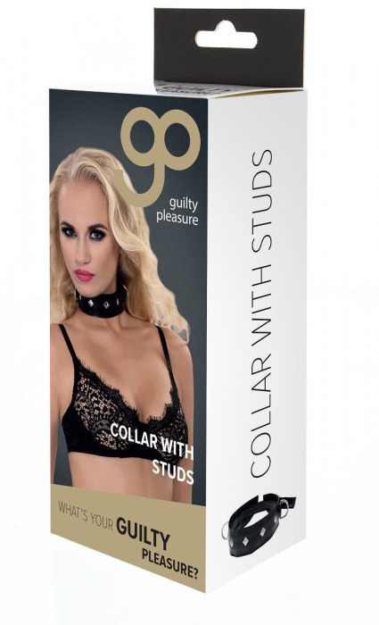 Полиуретановый ошейник с пуклями и D-кольцами Collar with Studs - Blush Novelties - купить с доставкой в Санкт-Петербурге