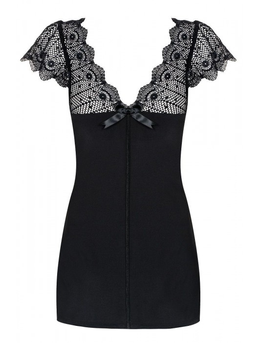 Сорочка Moketta с ажурным верхом (большой размер) - Obsessive купить с доставкой