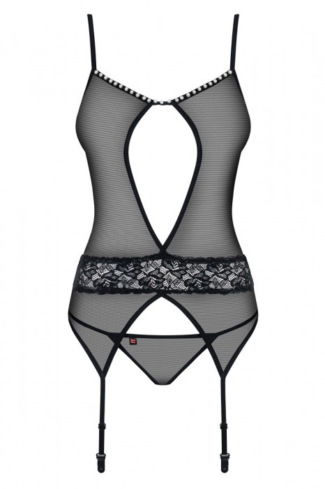 Прозрачный удлинённый корсаж с бусинками - Obsessive купить с доставкой