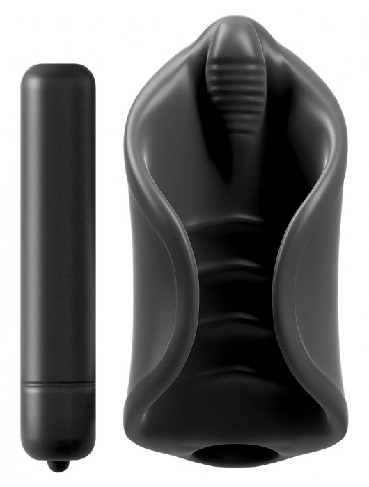 Чёрный мастурбатор Vibrating Silicone Stimulator с вибрацией - Pipedream - в Санкт-Петербурге купить с доставкой