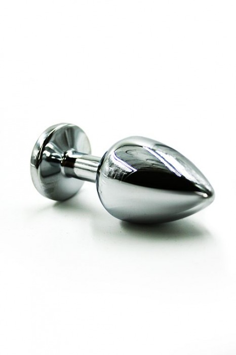 Серебристая алюминиевая пробка с прозрачным кристаллом - 8,4 см. - Kanikule - купить с доставкой в Санкт-Петербурге