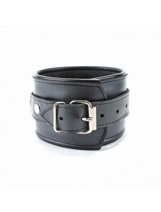 Наручники из гладкой кожи - БДСМ Арсенал - купить с доставкой в Санкт-Петербурге