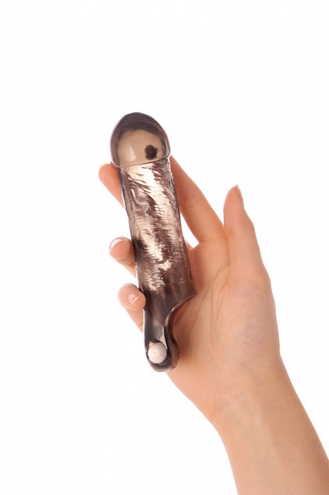 Закрытая дымчатая насадка Toyfa XLover с подхватом - 15,5 см. - ToyFa - в Санкт-Петербурге купить с доставкой