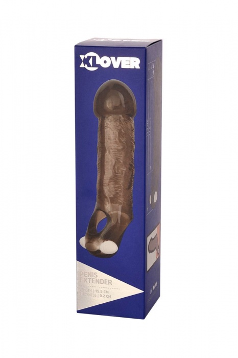 Закрытая дымчатая насадка Toyfa XLover с подхватом - 15,5 см. - ToyFa - в Санкт-Петербурге купить с доставкой