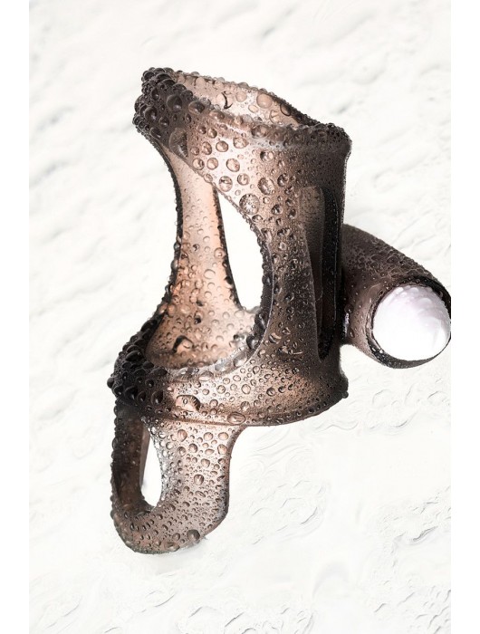 Дымчатая насадка на пенис Toyfa XLover с вибропулей - ToyFa - в Санкт-Петербурге купить с доставкой