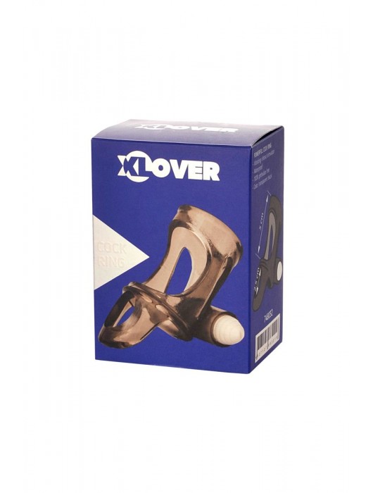 Дымчатая насадка на пенис Toyfa XLover с вибропулей - ToyFa - в Санкт-Петербурге купить с доставкой