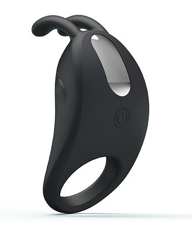Чёрное эрекционное кольцо с вибрацией Rabbit Vibrator - Baile - в Санкт-Петербурге купить с доставкой