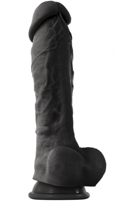 Чёрный фаллоимитатор на присоске ColourSoft  8  Soft Dildo - 23,5 см. - NS Novelties