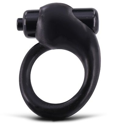 Чёрное эрекционное кольцо с вибрацией - Seven Creations - в Санкт-Петербурге купить с доставкой