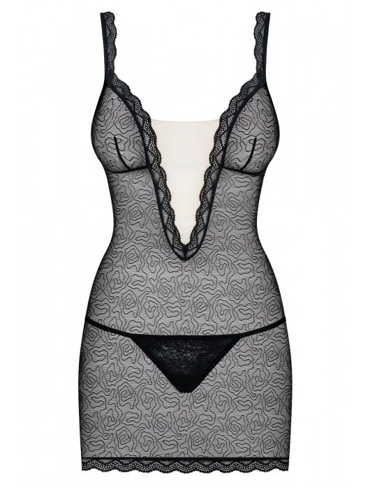 Соблазнительная сорочка из двух видов материала - Obsessive купить с доставкой