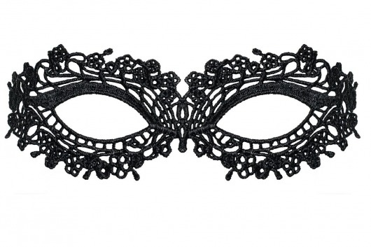 Чёрная ажурная маска на глаза на завязках - Obsessive купить с доставкой