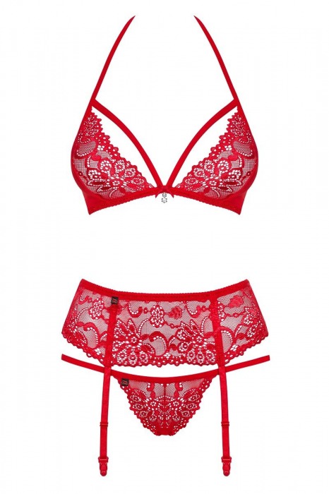 Яркий комплект из цветочного ажура - Obsessive купить с доставкой