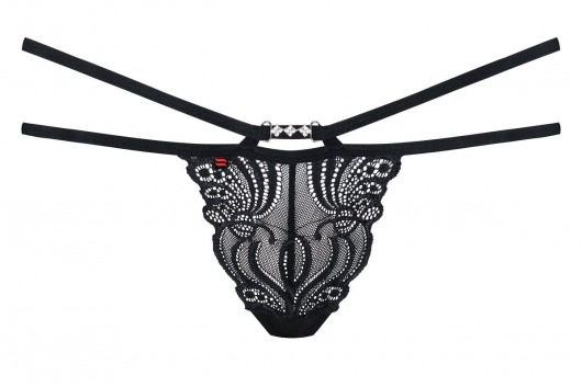 Ажурные трусики-стринги с двойными бретелями - Obsessive купить с доставкой