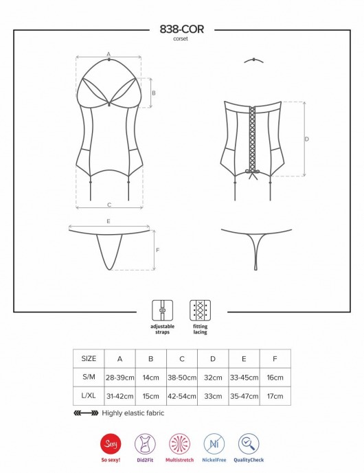 Сексуальный корсаж с кружевами - Obsessive купить с доставкой