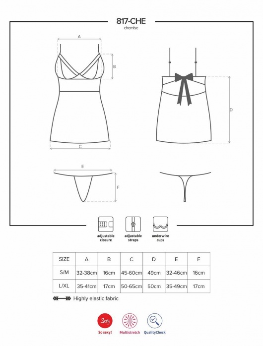 Сорочка в крапинку и горох с бантом на спинке - Obsessive купить с доставкой