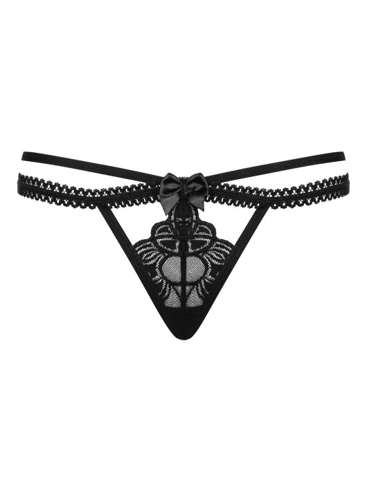 Трусики-стринги Wonderia с атласным бантиком - Obsessive купить с доставкой