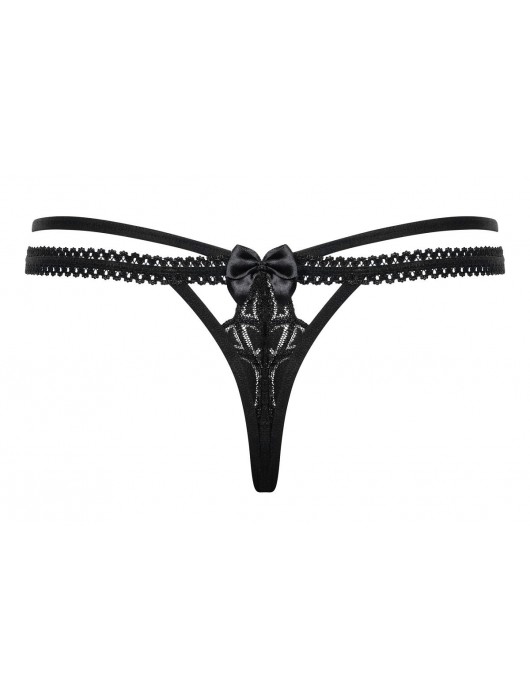 Трусики-стринги Wonderia с атласным бантиком - Obsessive купить с доставкой