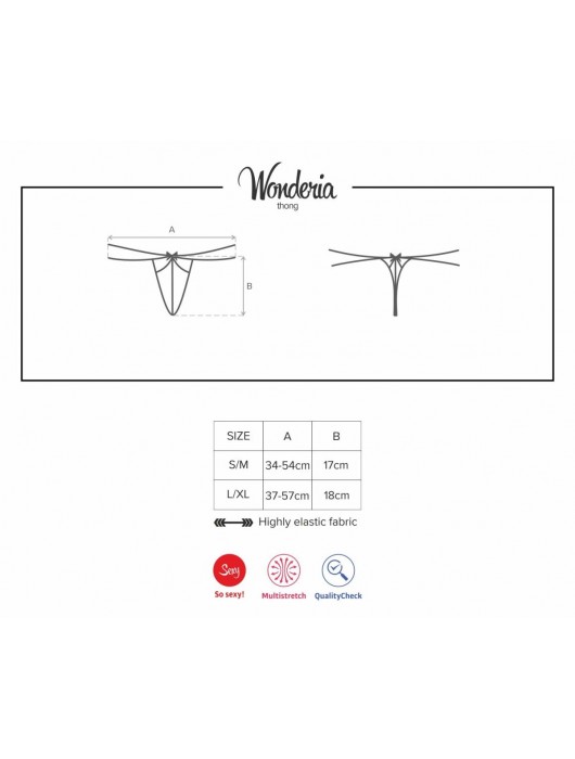 Трусики-стринги Wonderia с атласным бантиком - Obsessive купить с доставкой